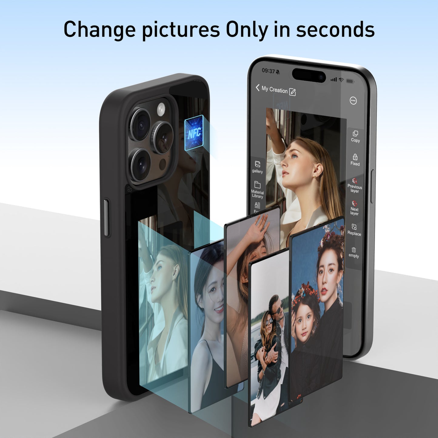 E-ink NFC Smart Screen phone case shockproof shell