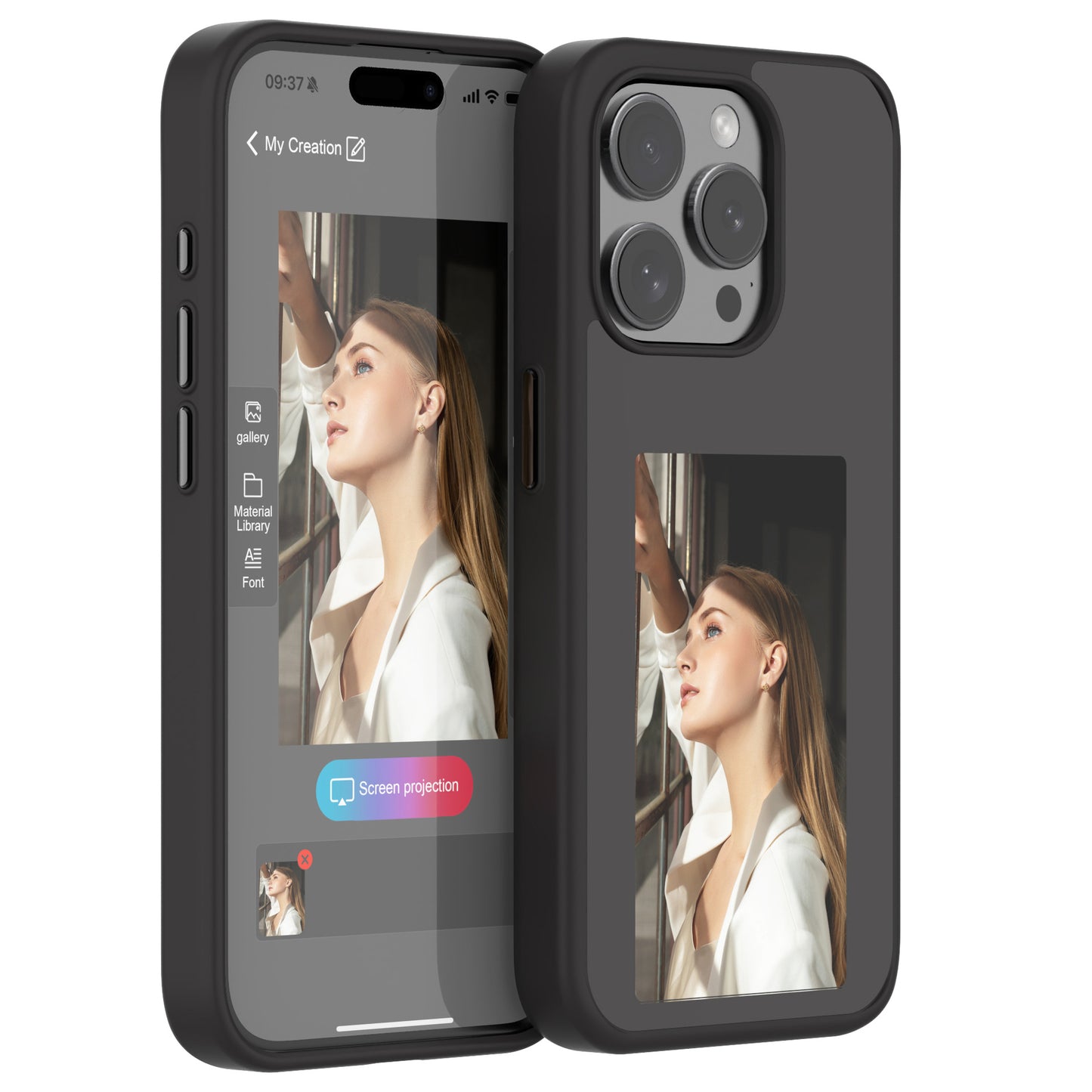 E-ink NFC Smart Screen phone case shockproof shell