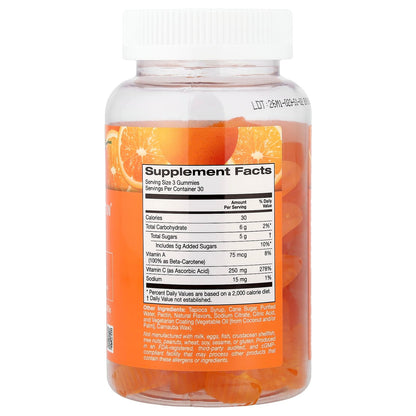 Glow Boost Vitamin C + A Gummies – 90 Vegetarian Gummies