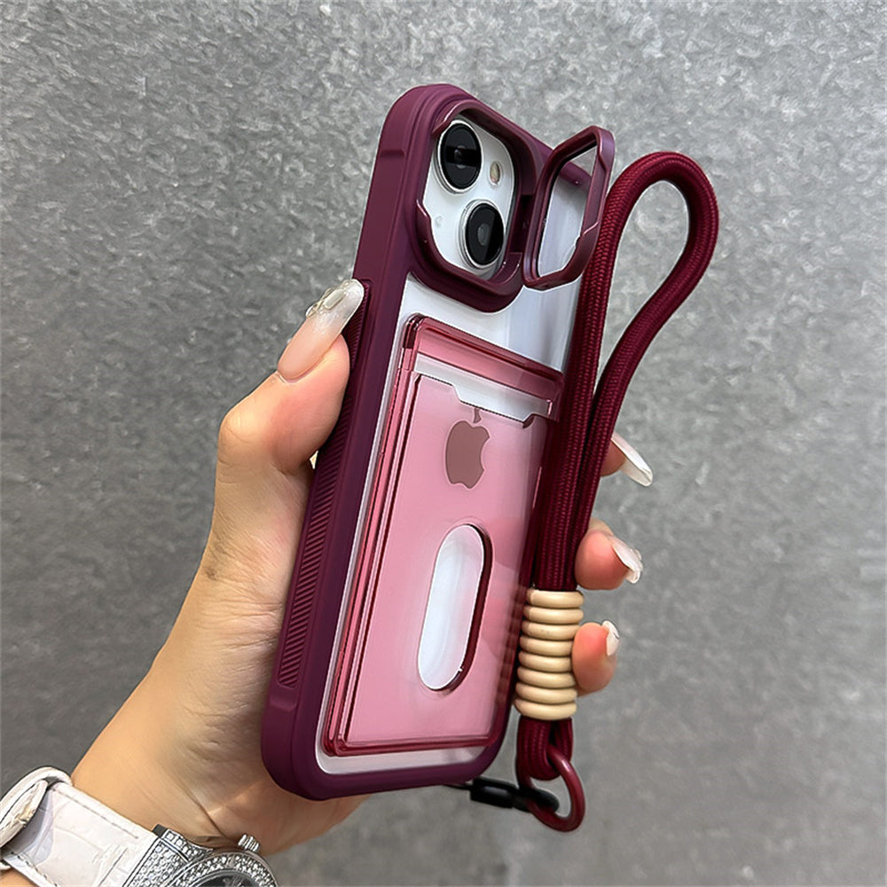 iPhone Luxury Card Holder Wallet Wrist Hand Strap Case