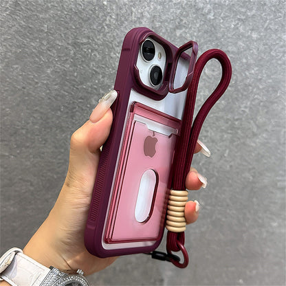 iPhone Luxury Card Holder Wallet Wrist Hand Strap Case