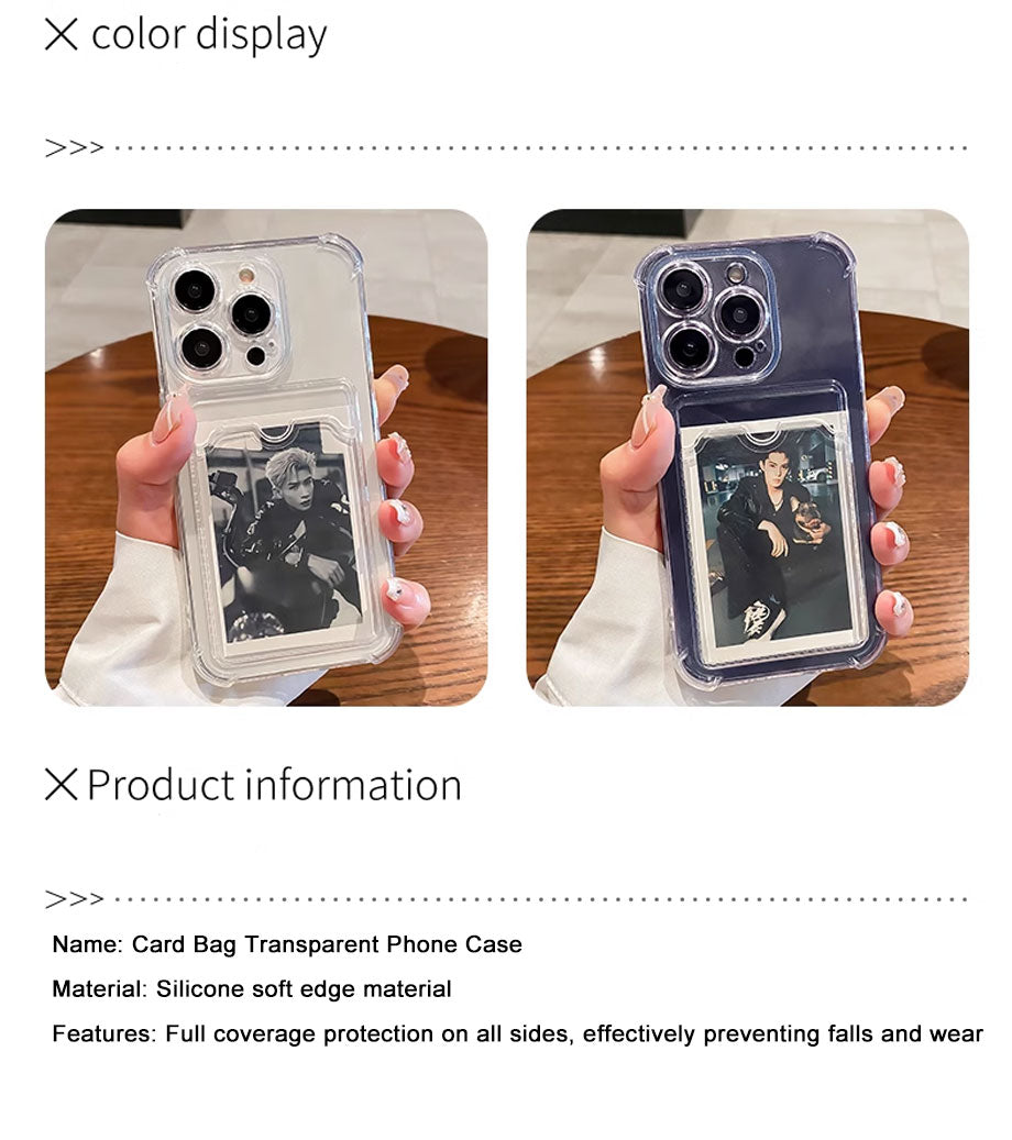 iPhone Transparent Card Slot Bag Holder Case