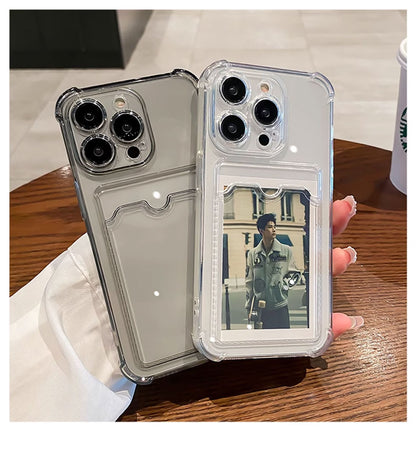 iPhone Transparent Card Slot Bag Holder Case
