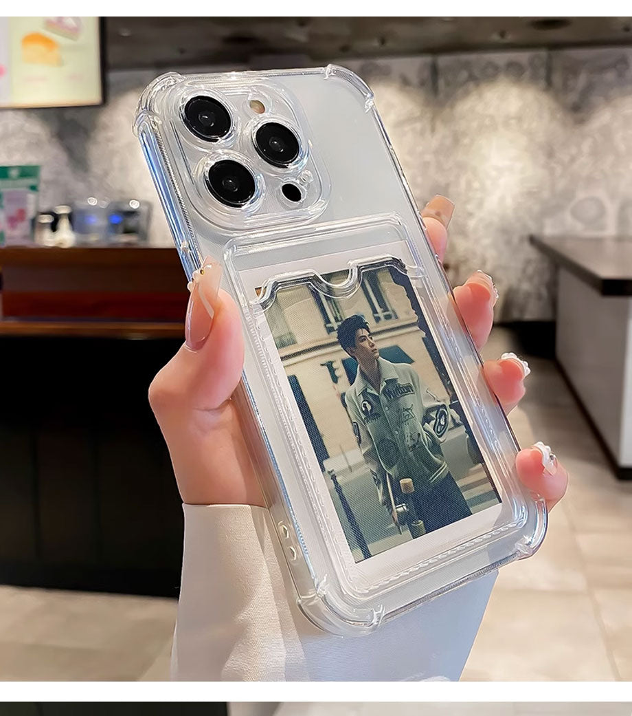 iPhone Transparent Card Slot Bag Holder Case