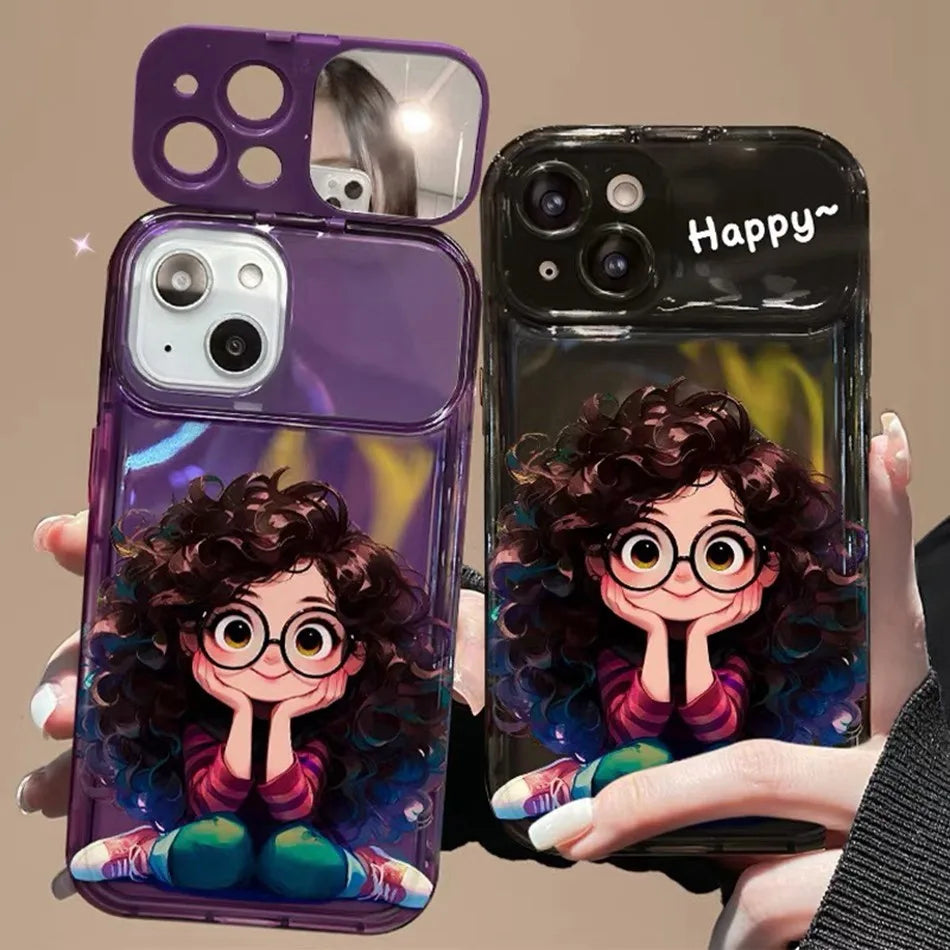 Cute Girl Case with Keychain
