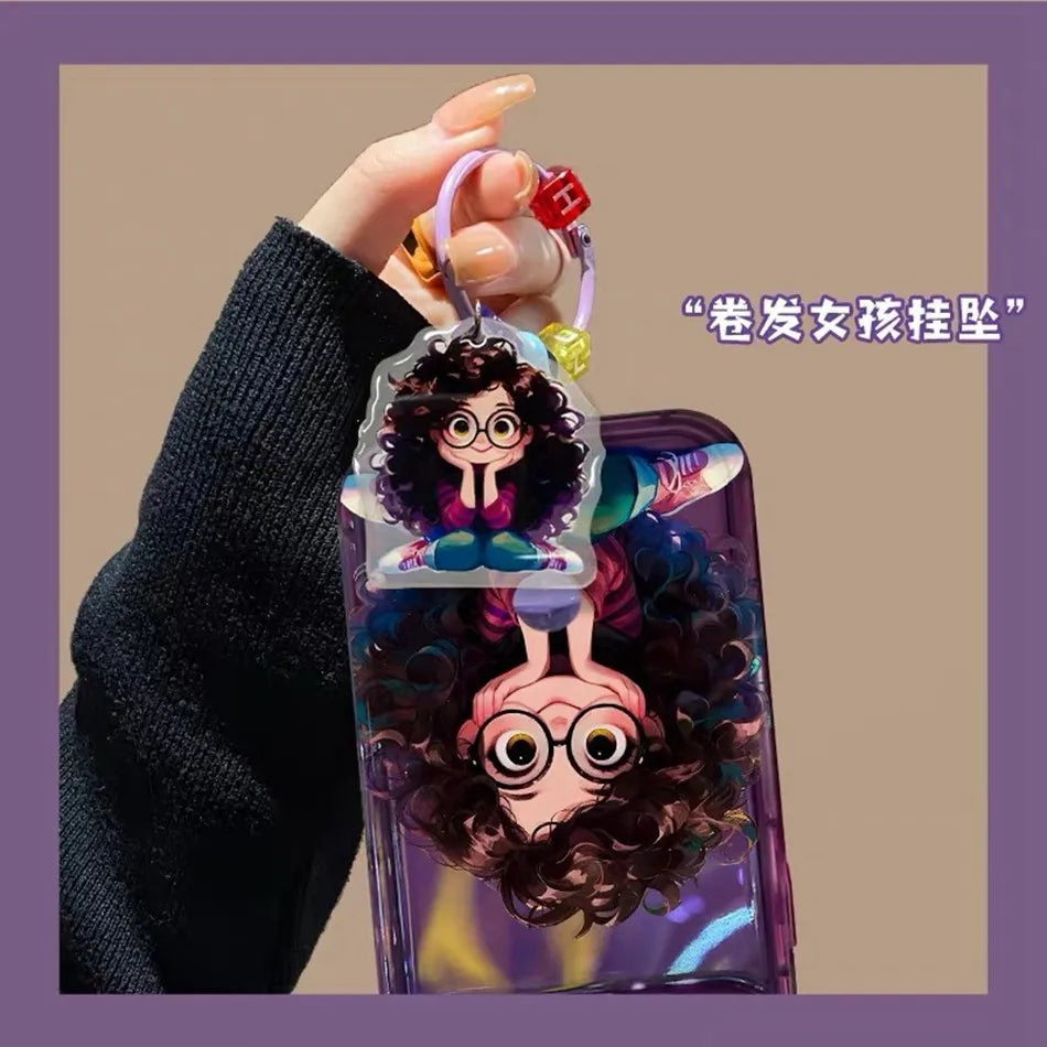 Cute Girl Case with Keychain